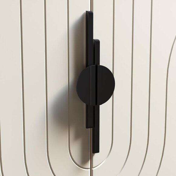 2 Pack Black Cabinet Pulls Half Moon Drawer Pulls Semicircle Kitchen Cabinet Han - Picture 4 of 8